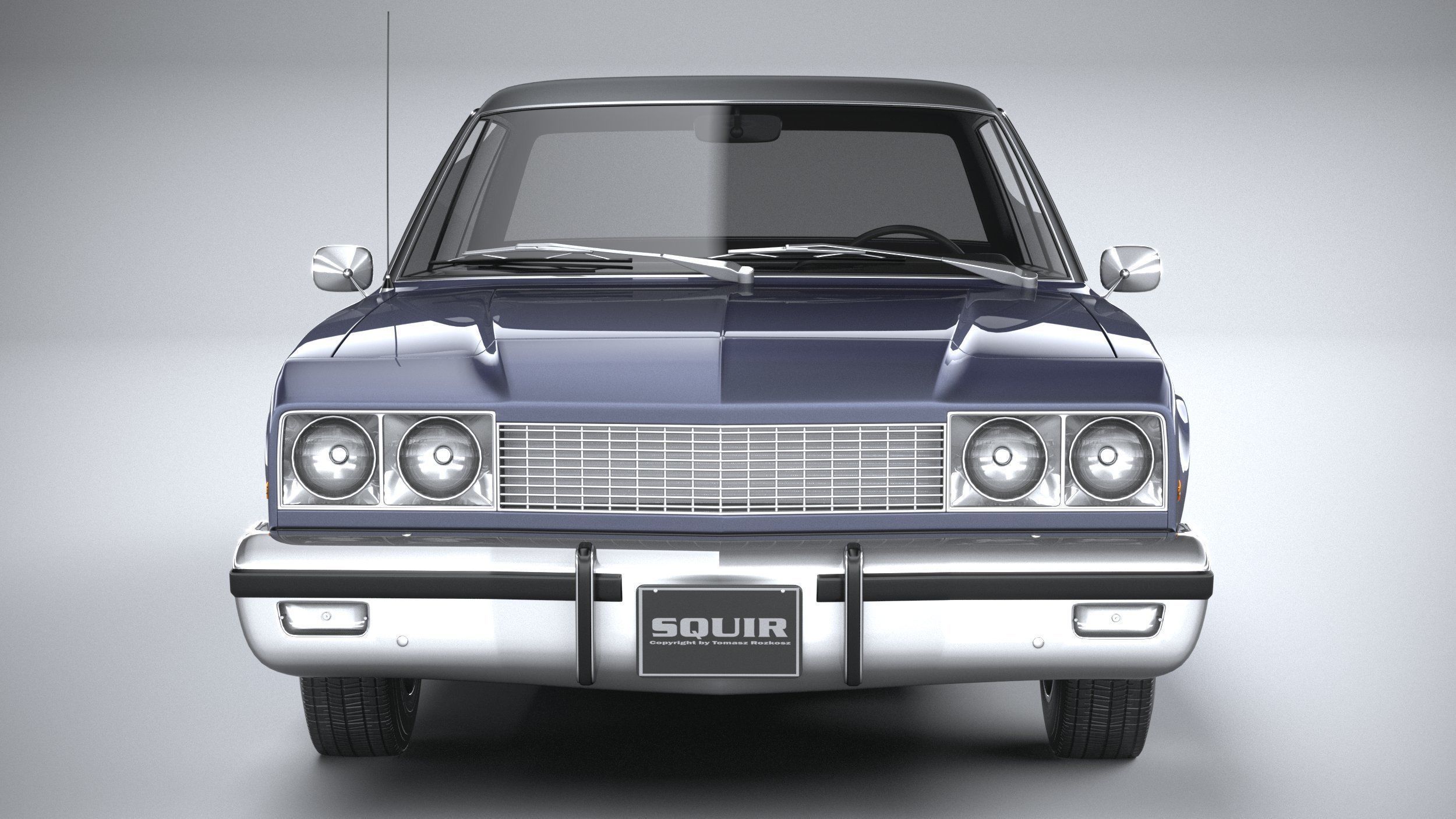 Generic American Classic sedan 1970 3D model_12