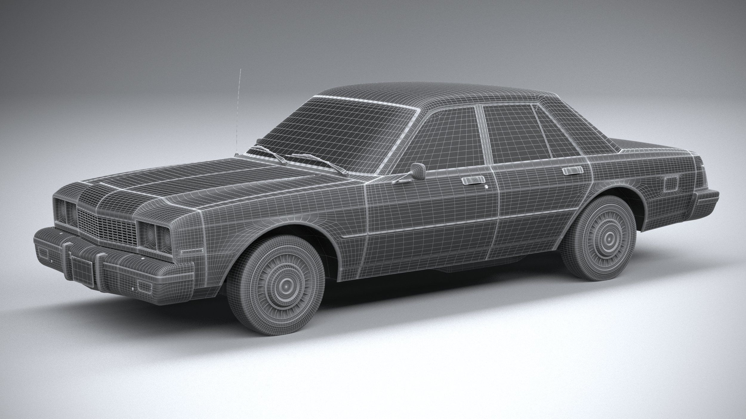 Generic American Classic sedan 1970 3D model_23