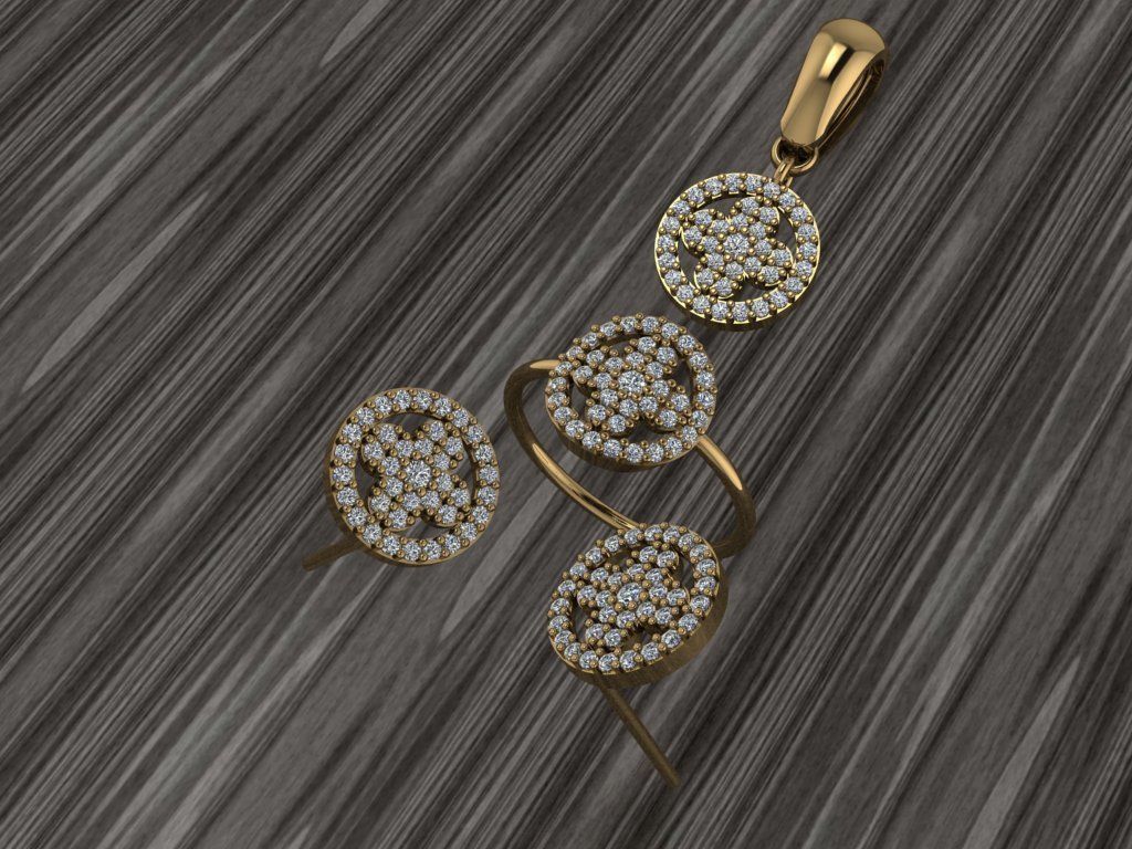 A17- Diamond set 3D print model_3