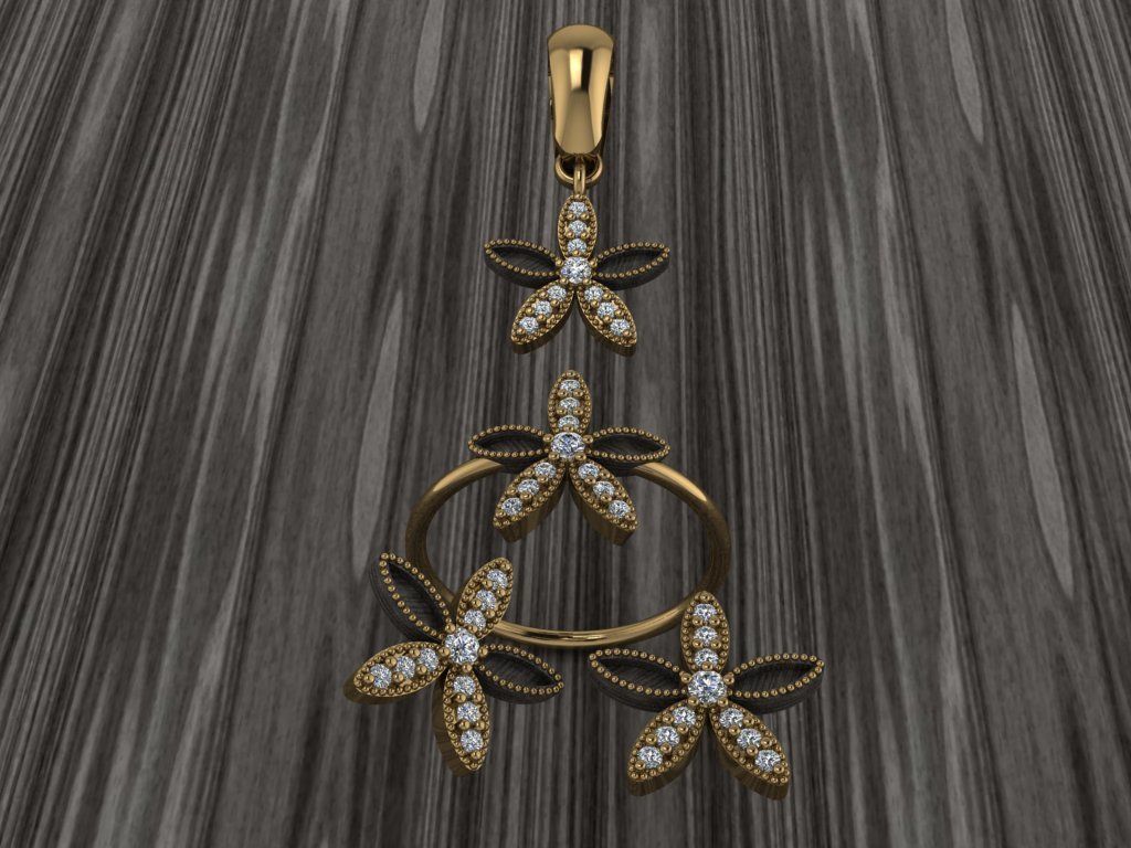 A23- Diamond set 3D print model_3