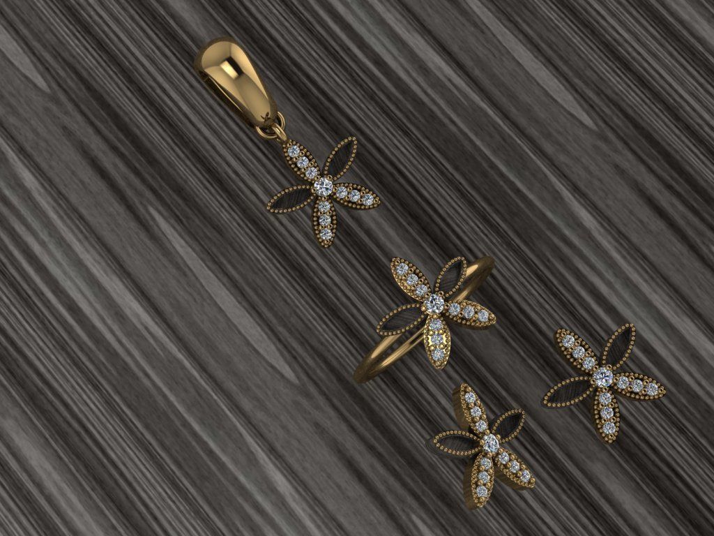 A23- Diamond set 3D print model_1