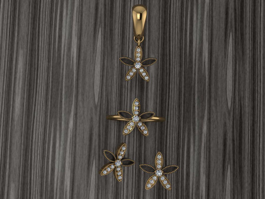 A23- Diamond set 3D print model_2