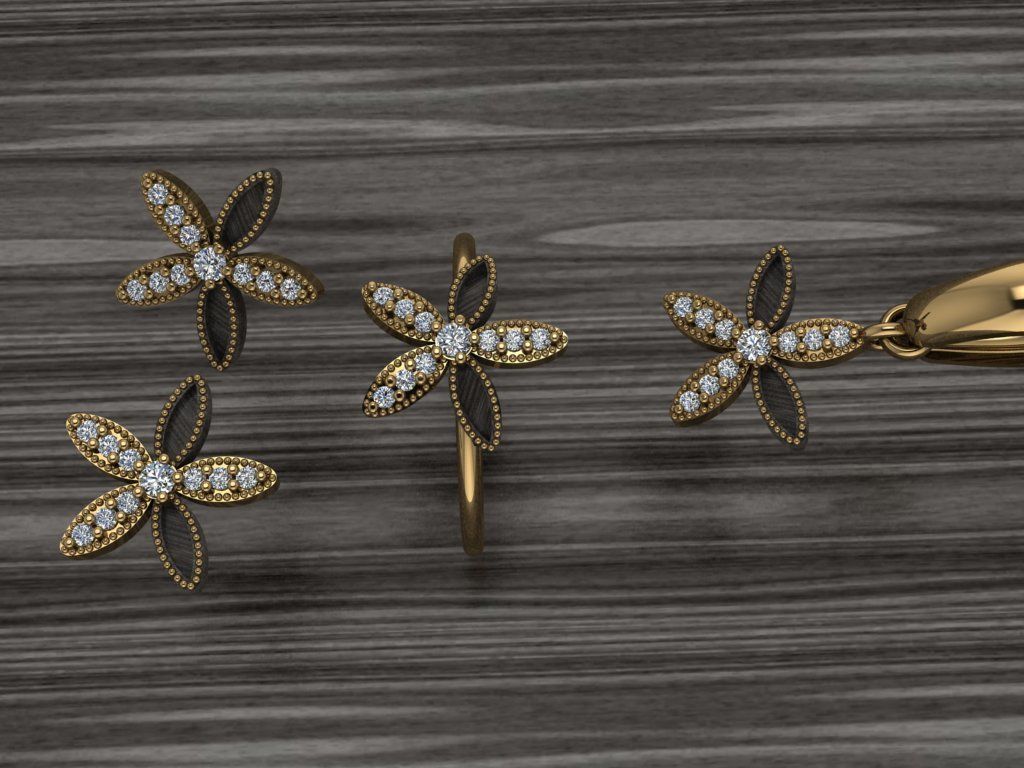 A23- Diamond set 3D print model_4