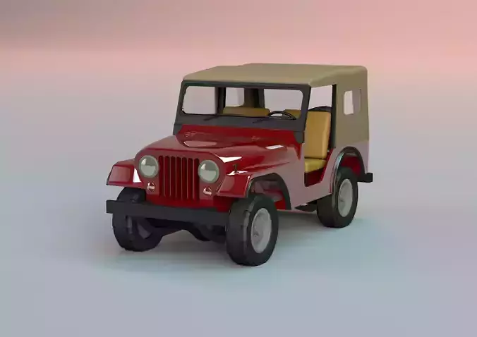 Low poly classic SUV vehicle jeep 