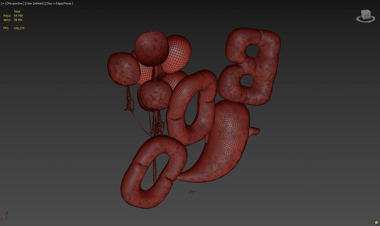 Balloons Decor Set 01 3D model_9