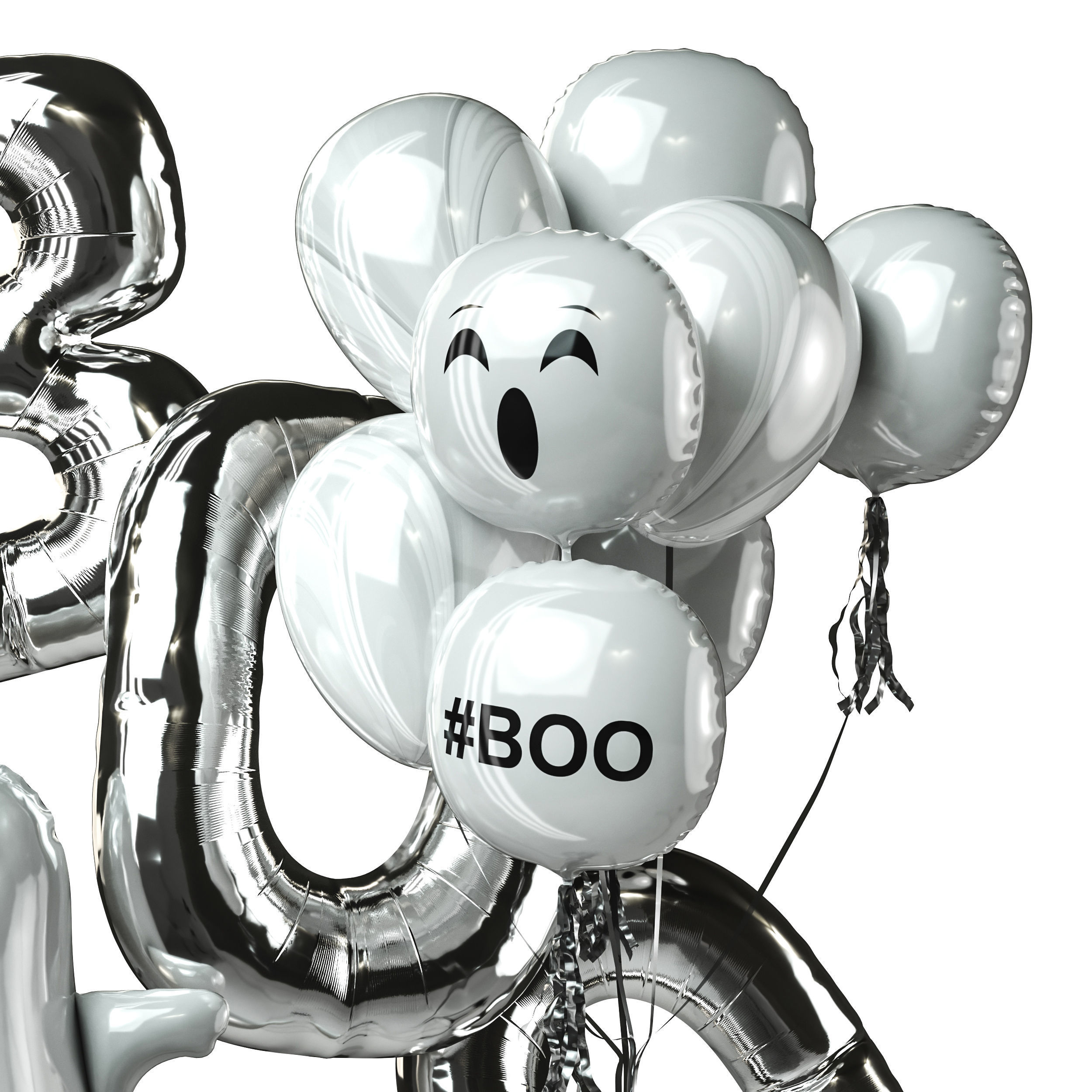 Balloons Decor Set 01 3D model_5