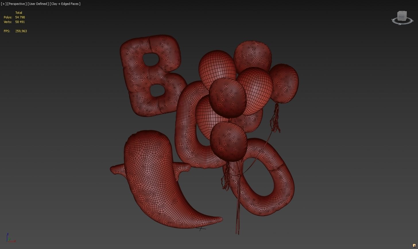 Balloons Decor Set 01 3D model_8