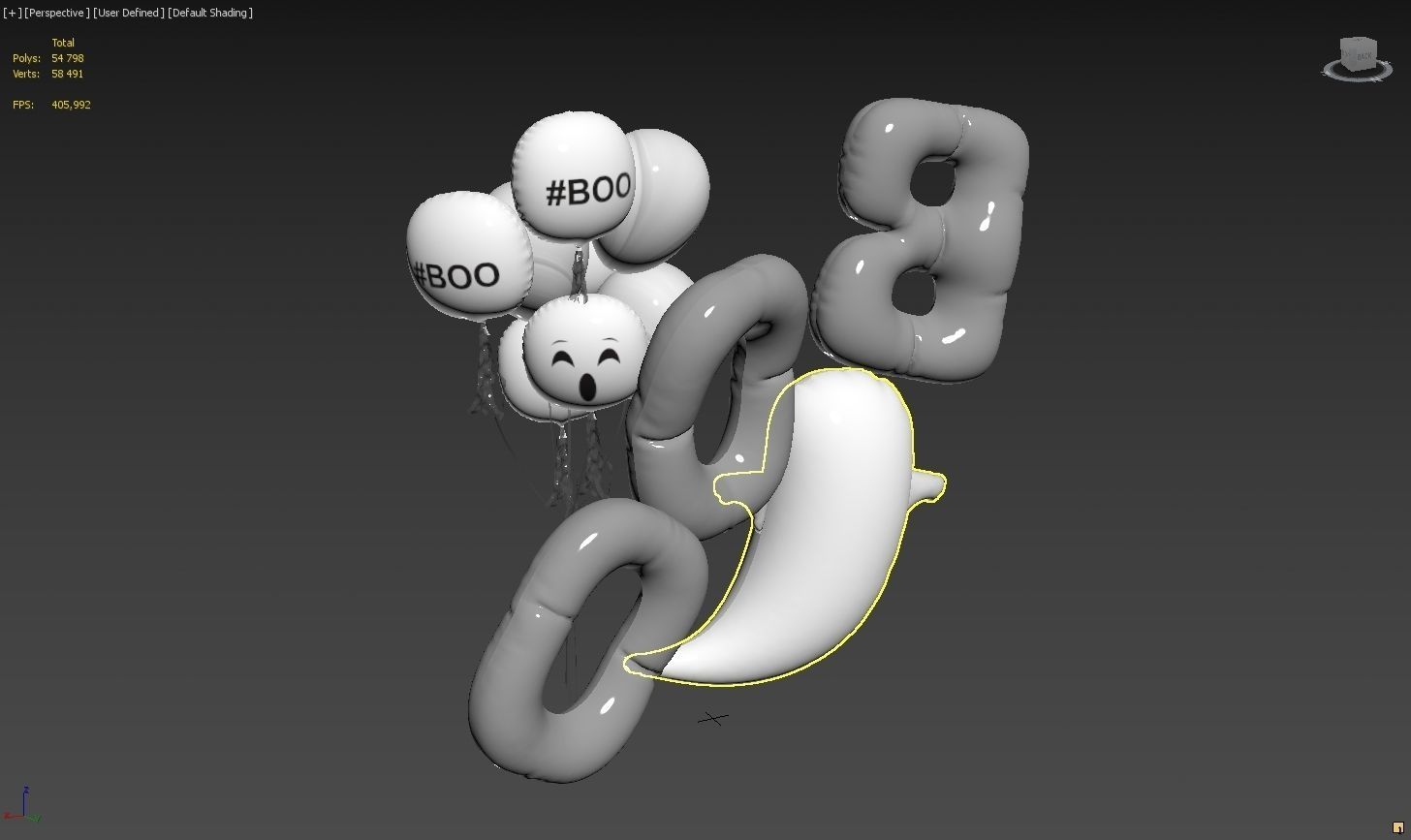 Balloons Decor Set 01 3D model_7
