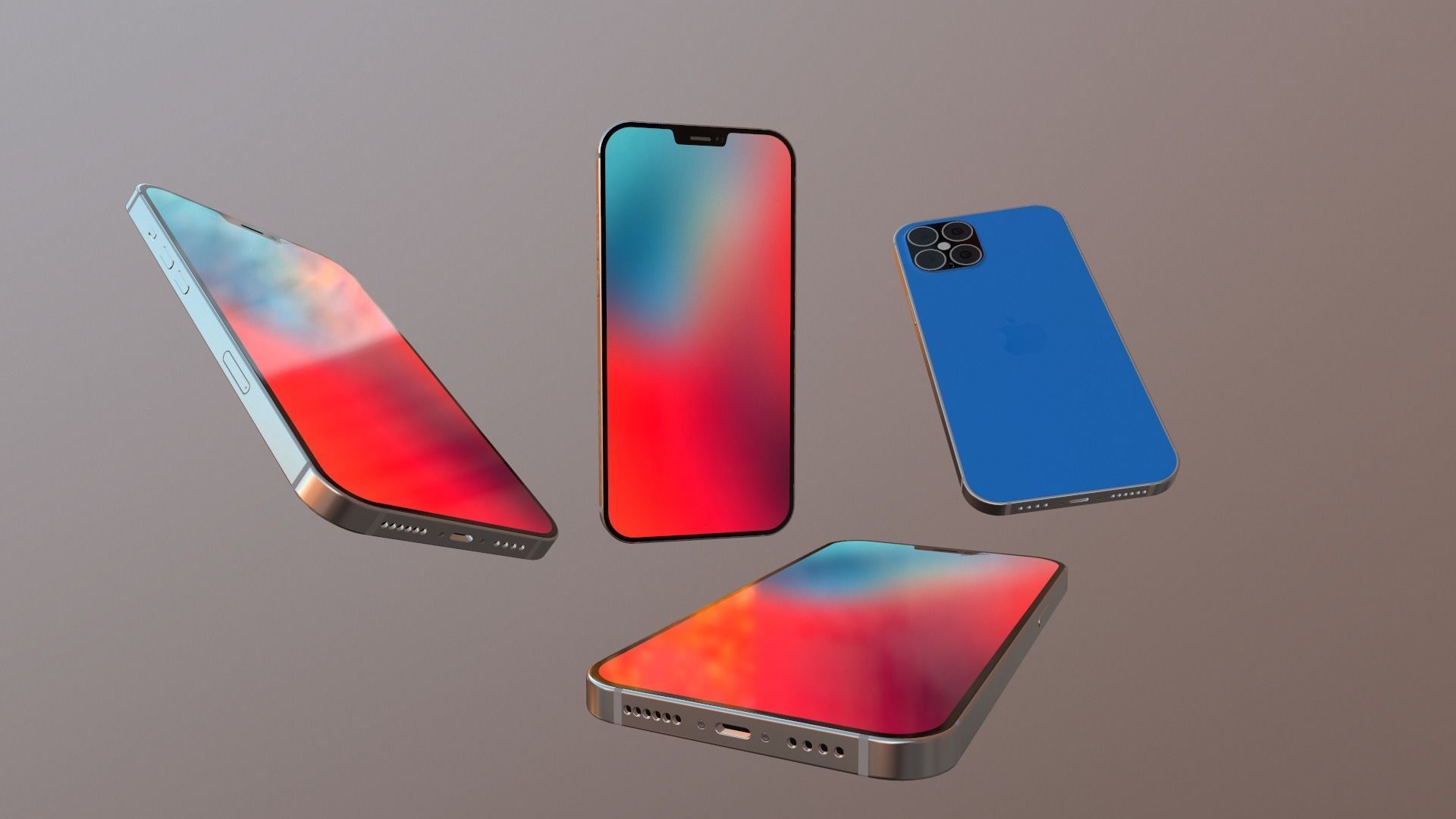 3D model Iphone 12 concept VR / AR / lowpoly CGTrader