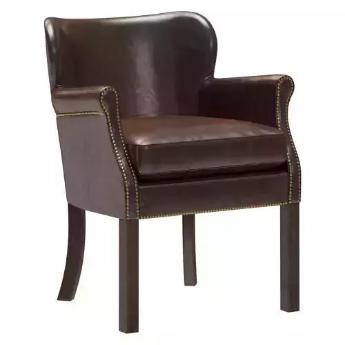 Restoration Hardware Professor Leather Armchair with Nailheads