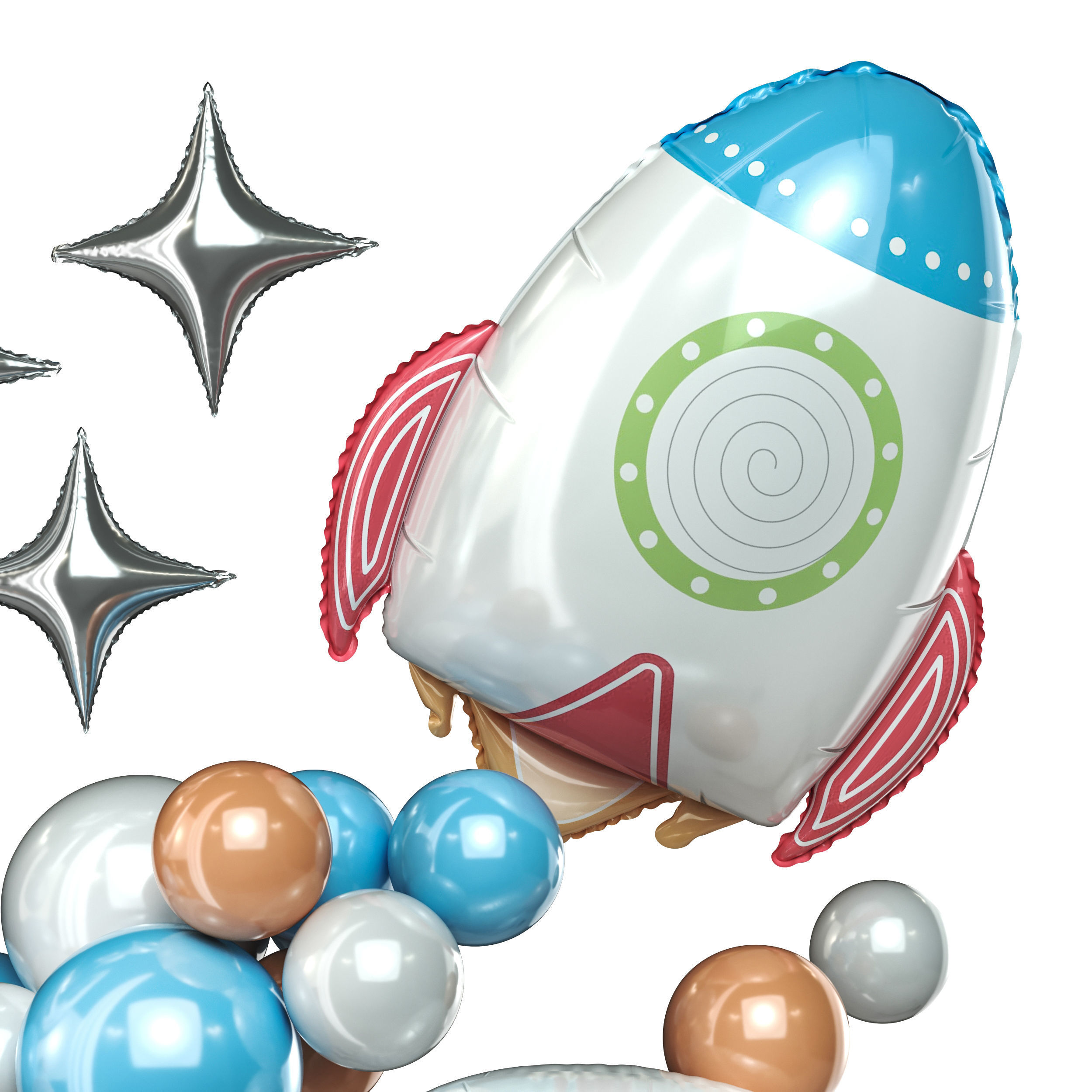 Balloons Decor Set 02 3D model_5