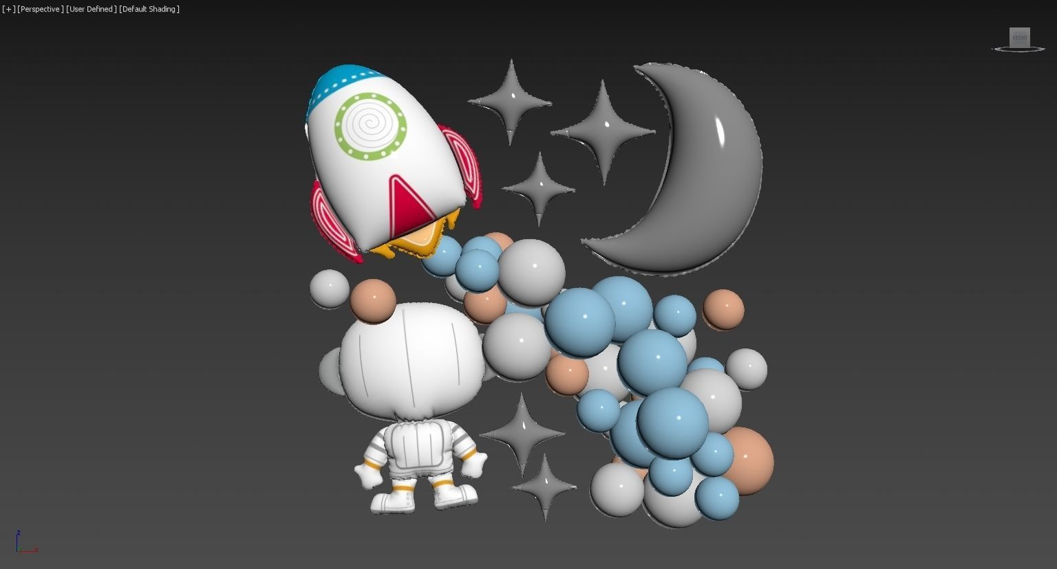 Balloons Decor Set 02 3D model_7