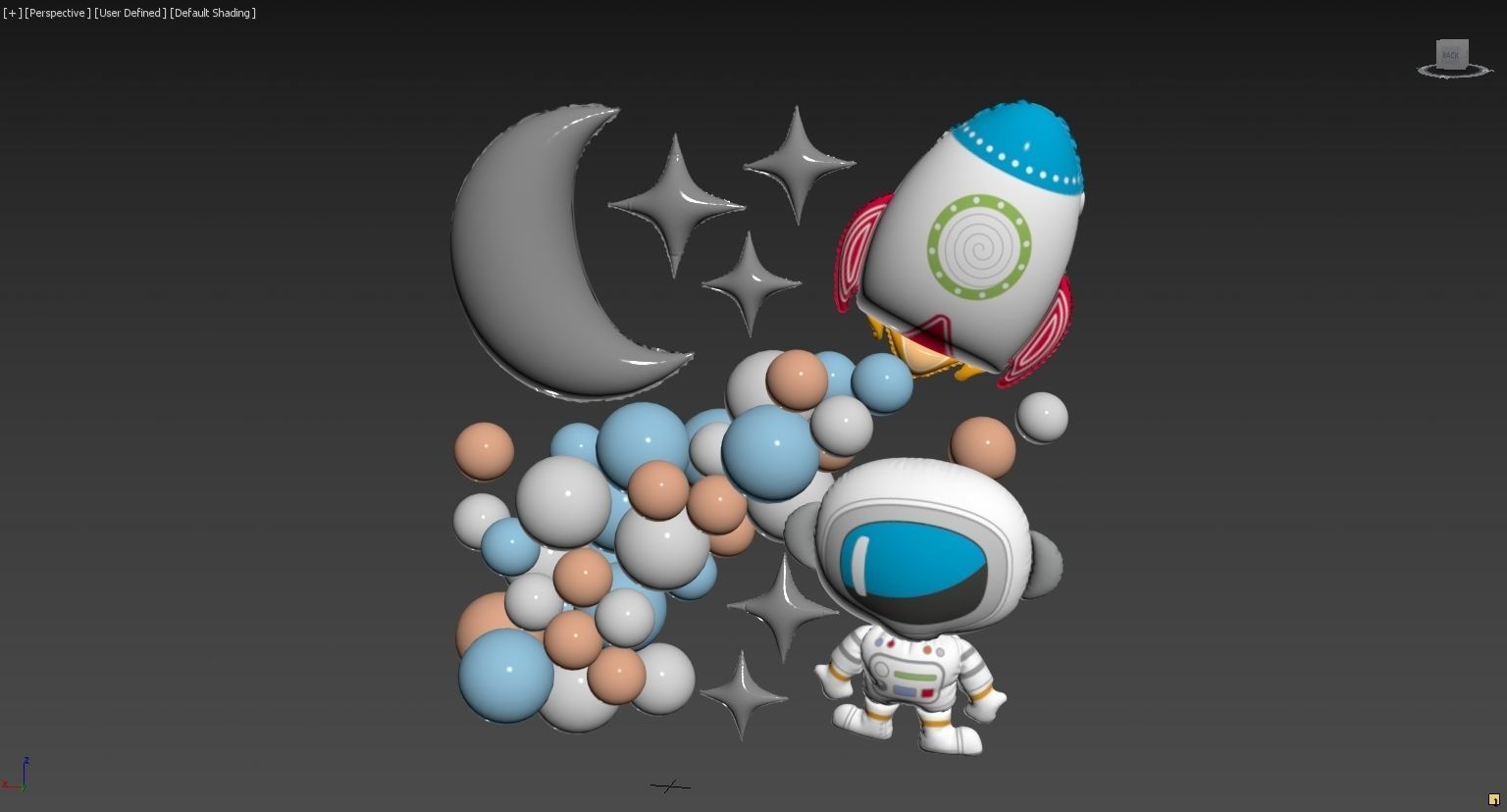 Balloons Decor Set 02 3D model_6