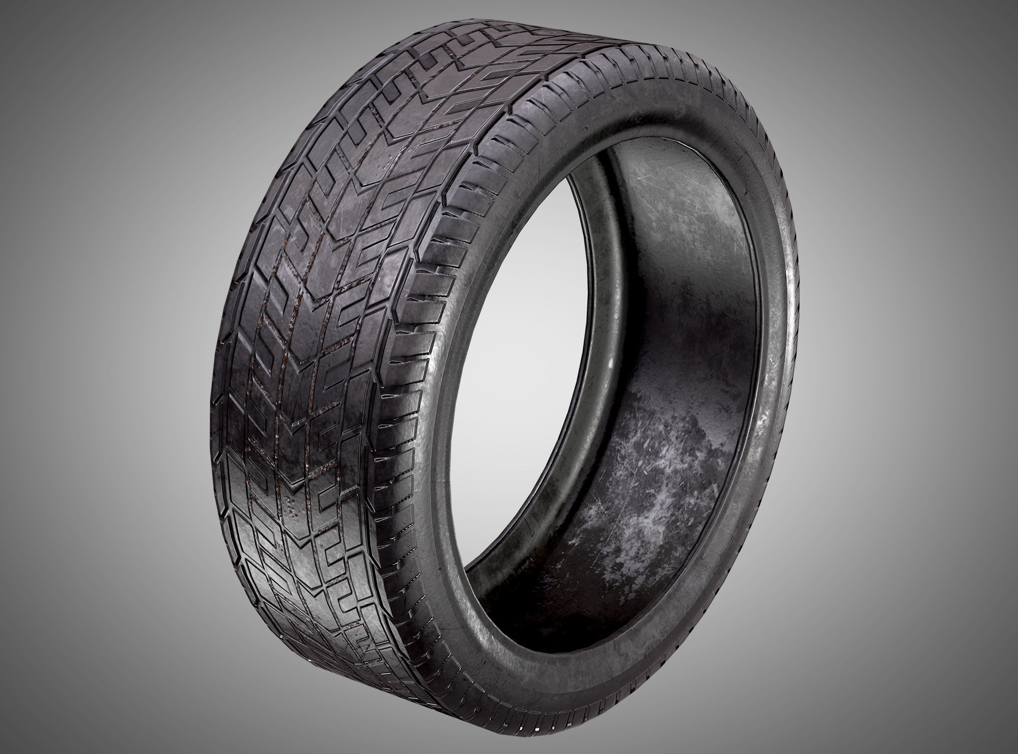 Car Tire AAA PBR Game Ready Asset Low-poly 3D model_2