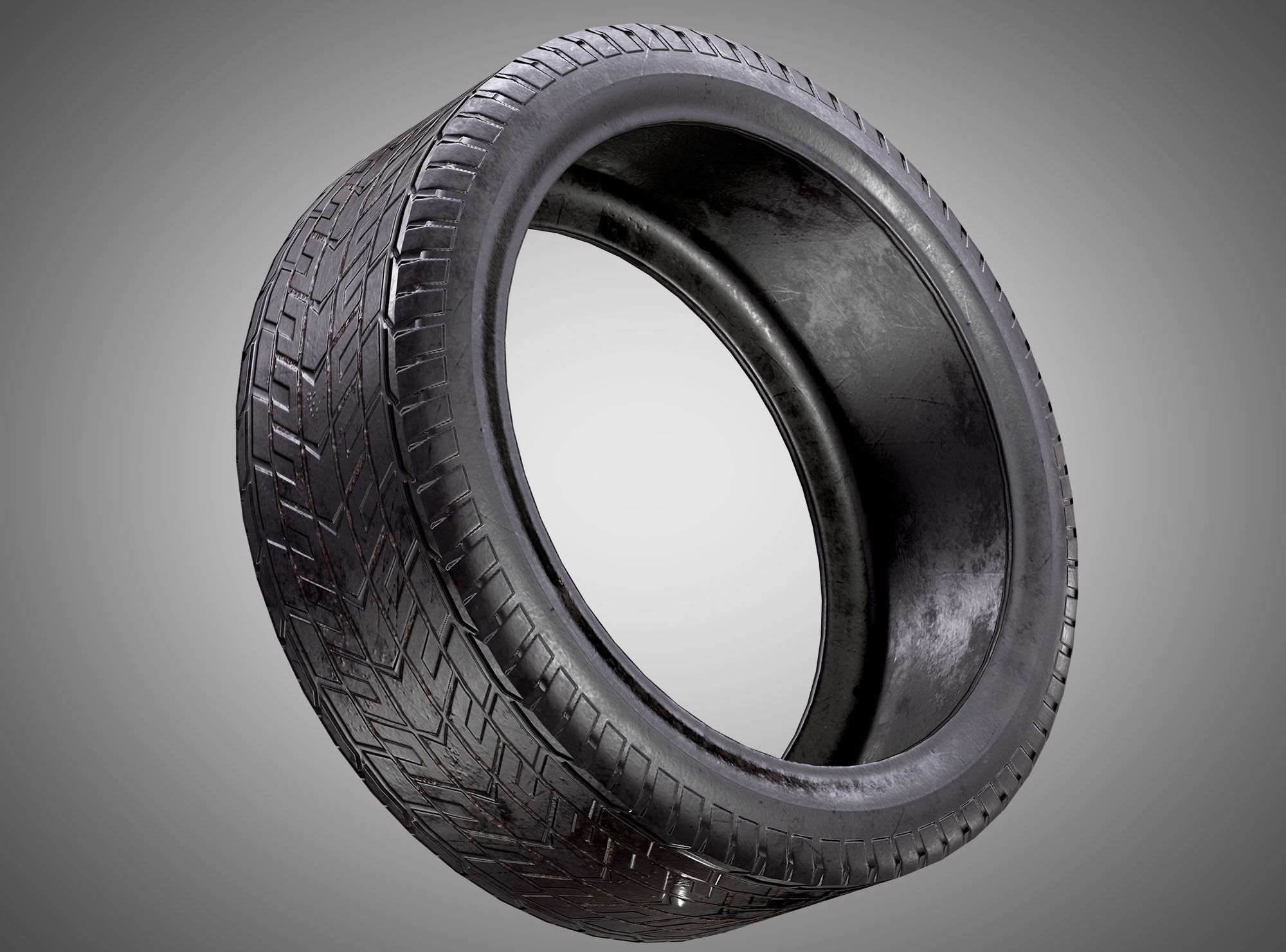 Car Tire AAA PBR Game Ready Asset Low-poly 3D model_4
