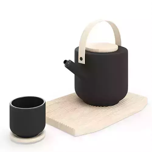 Stelton Theo Teapot and Tea Mug 3D model