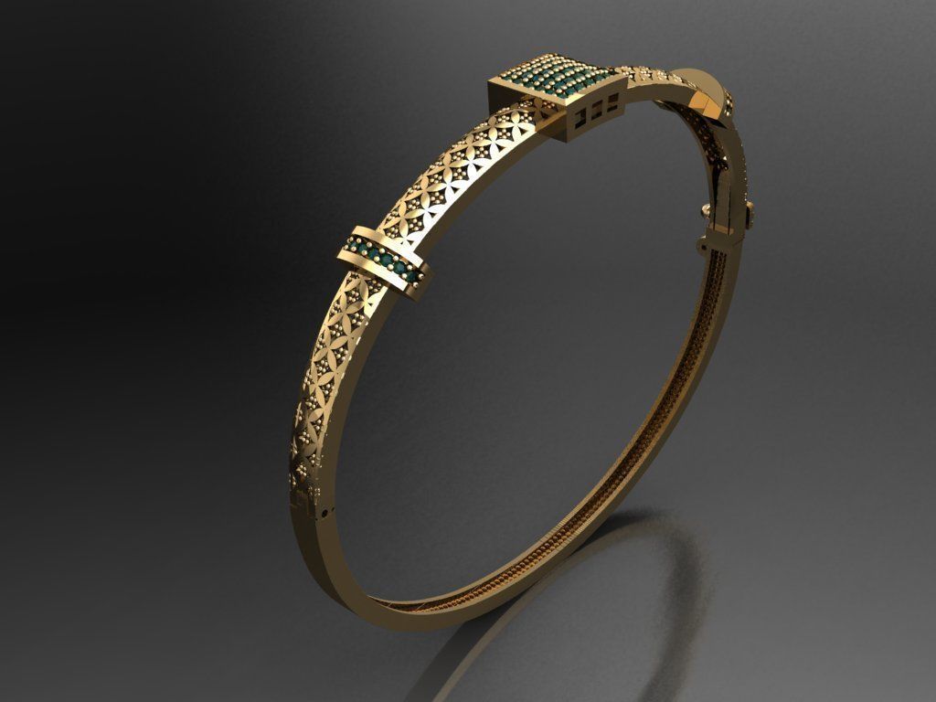 K13- Diamond BRACELET 3D print model_1