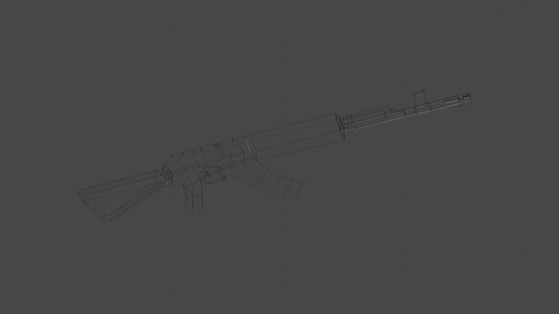 Low Poly AK12 rifle Low-poly 3D model_4