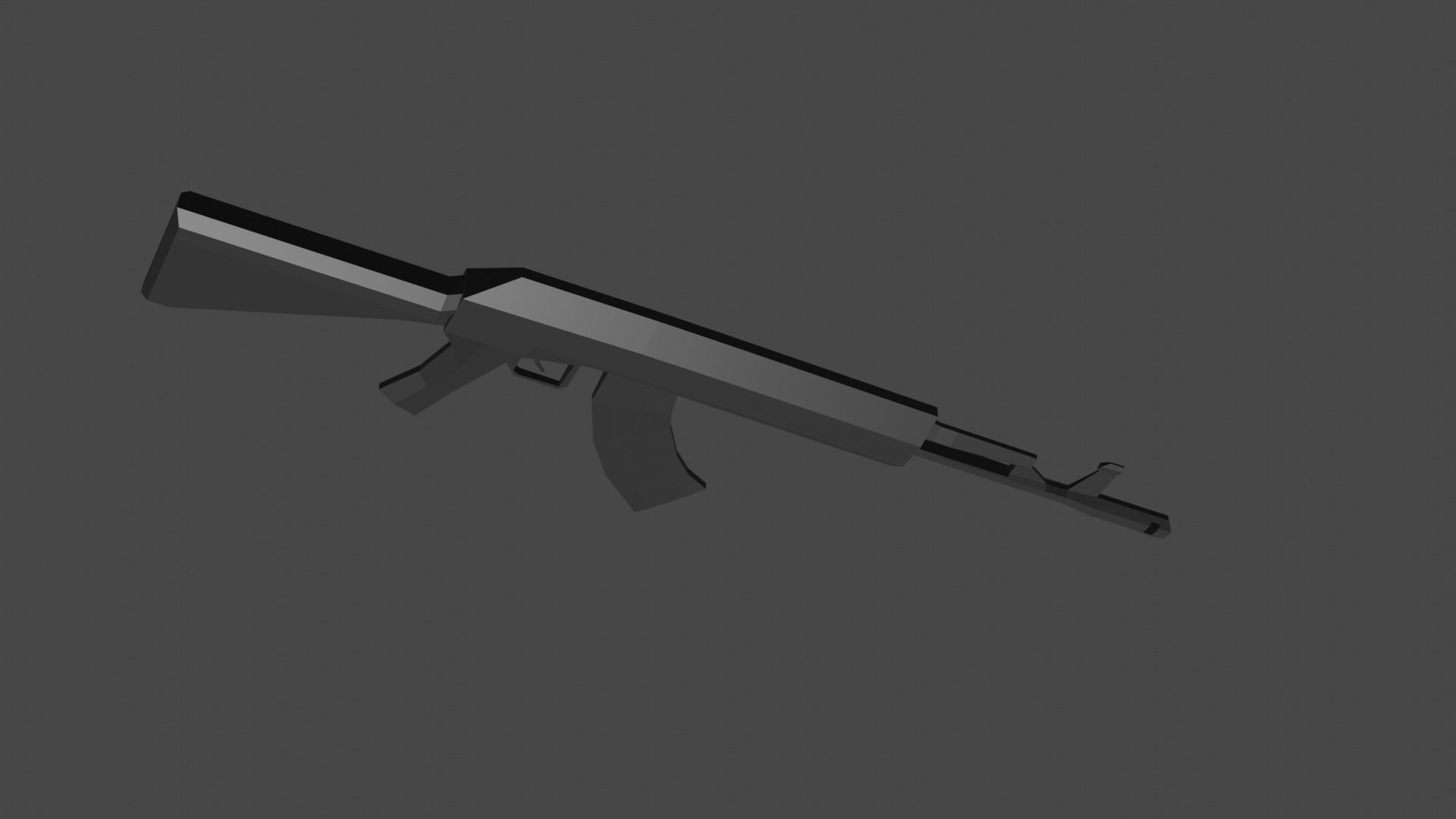 Low Poly AK12 rifle Low-poly 3D model_2
