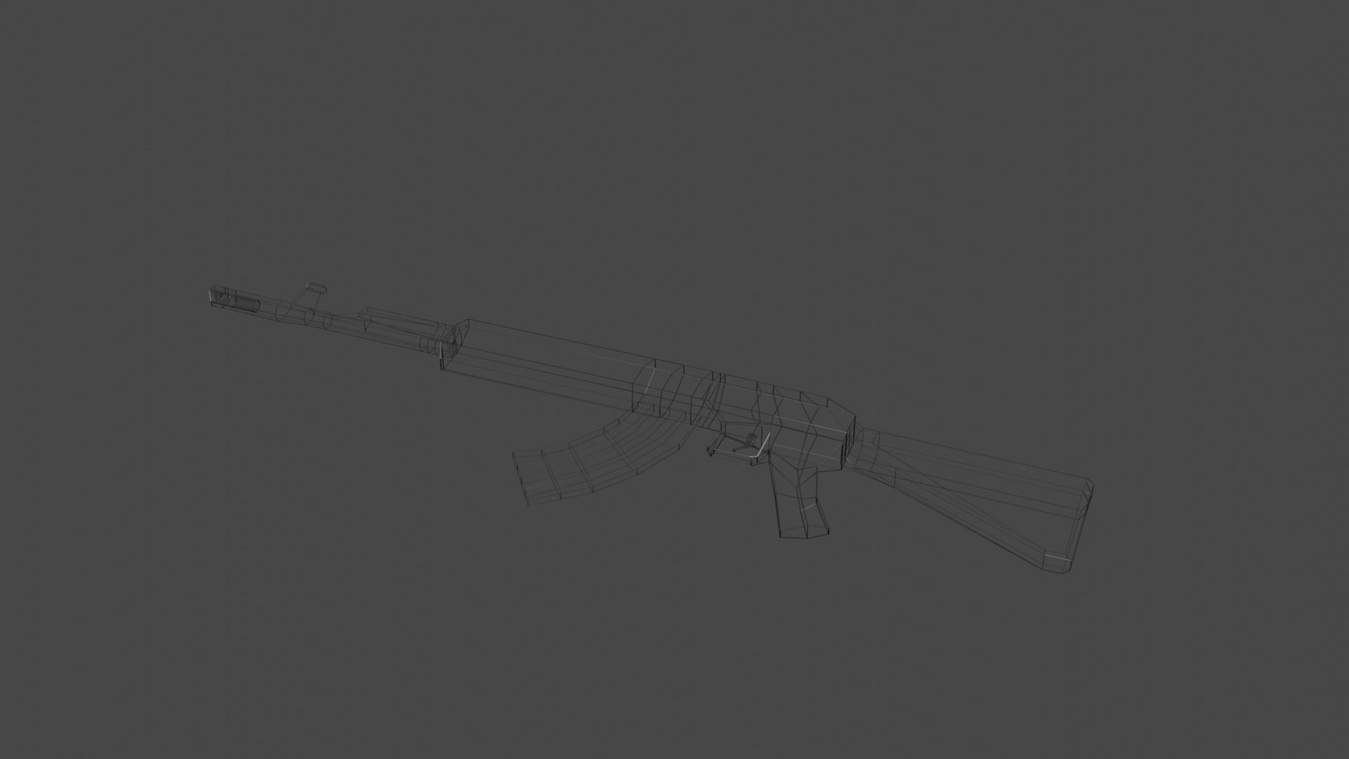 Low Poly AK12 rifle Low-poly 3D model_1