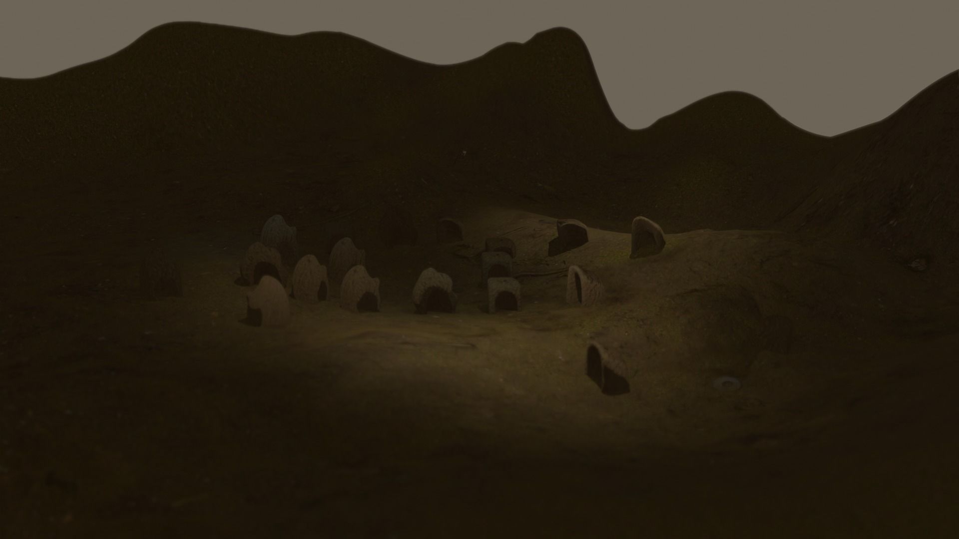 burrow - mud homes - fantasy landscape kit - 4K Low-poly 3D model_18