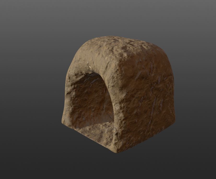 burrow - mud homes - fantasy landscape kit - 4K Low-poly 3D model_22