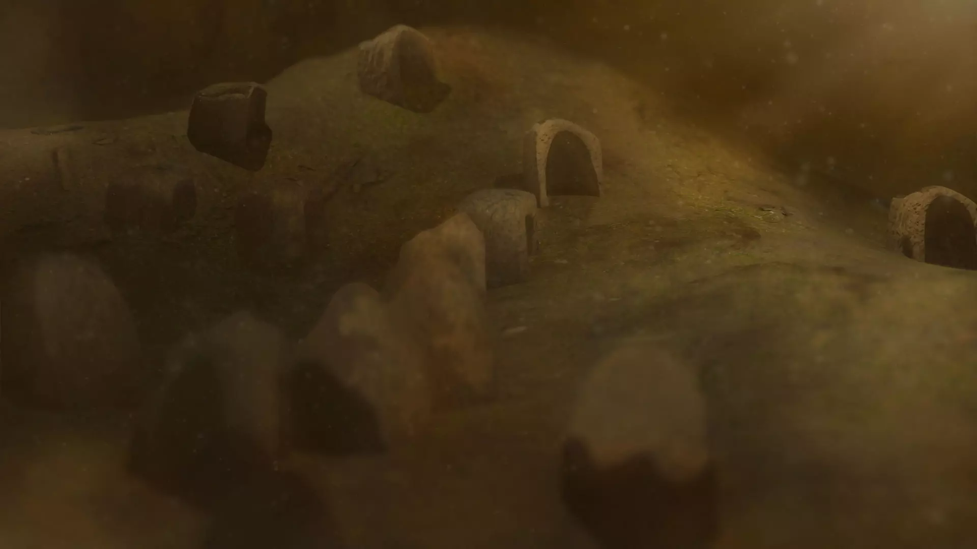 burrow - mud homes - fantasy landscape kit - 4K Low-poly 3D model_0