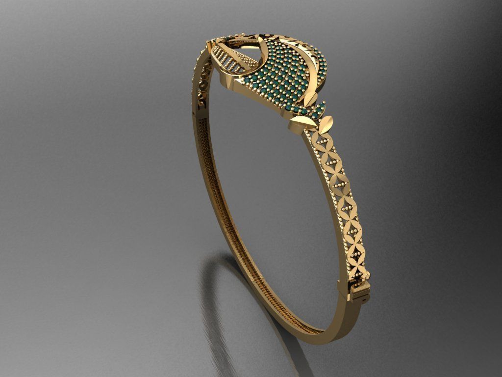 K19- Diamond BRACELET 3D print model_3