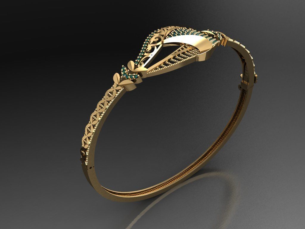 K19- Diamond BRACELET 3D print model_4