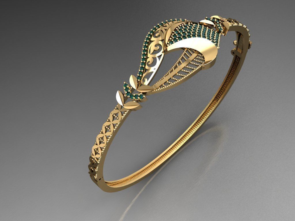K19- Diamond BRACELET 3D print model_1