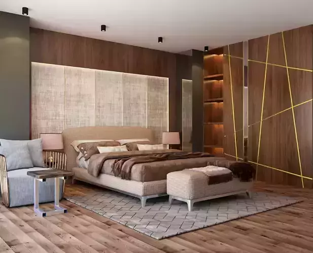 Warm Bedroom Interior Design