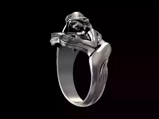 Ring girl with book 3D print model