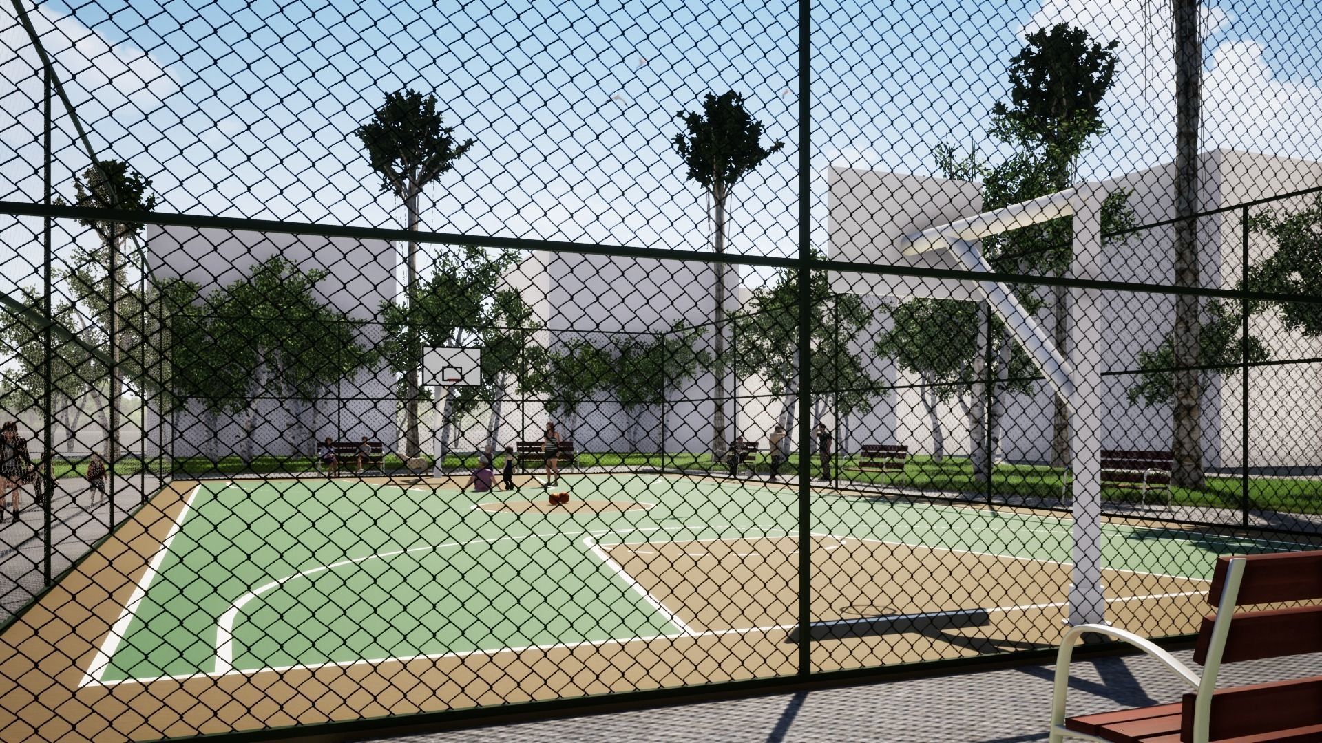 BASKETBALL COURT Low-poly 3D model_6