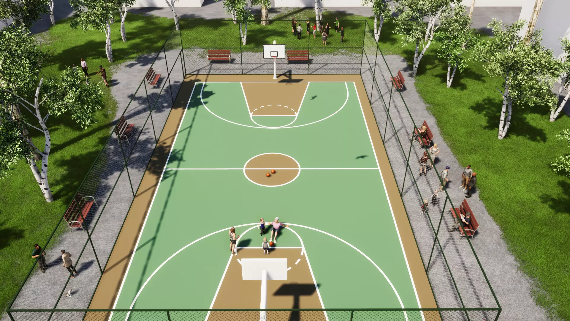 BASKETBALL COURT Low-poly 3D model_0