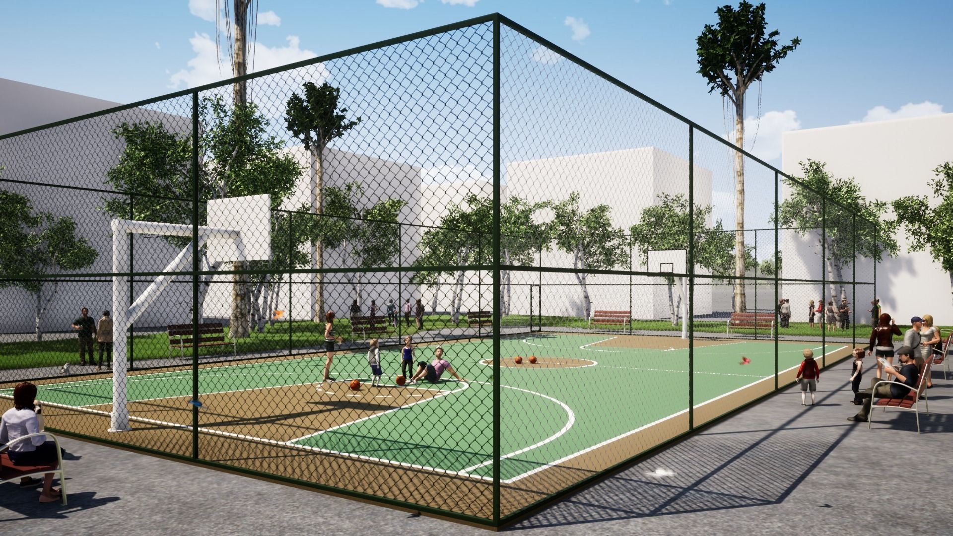 BASKETBALL COURT Low-poly 3D model_5