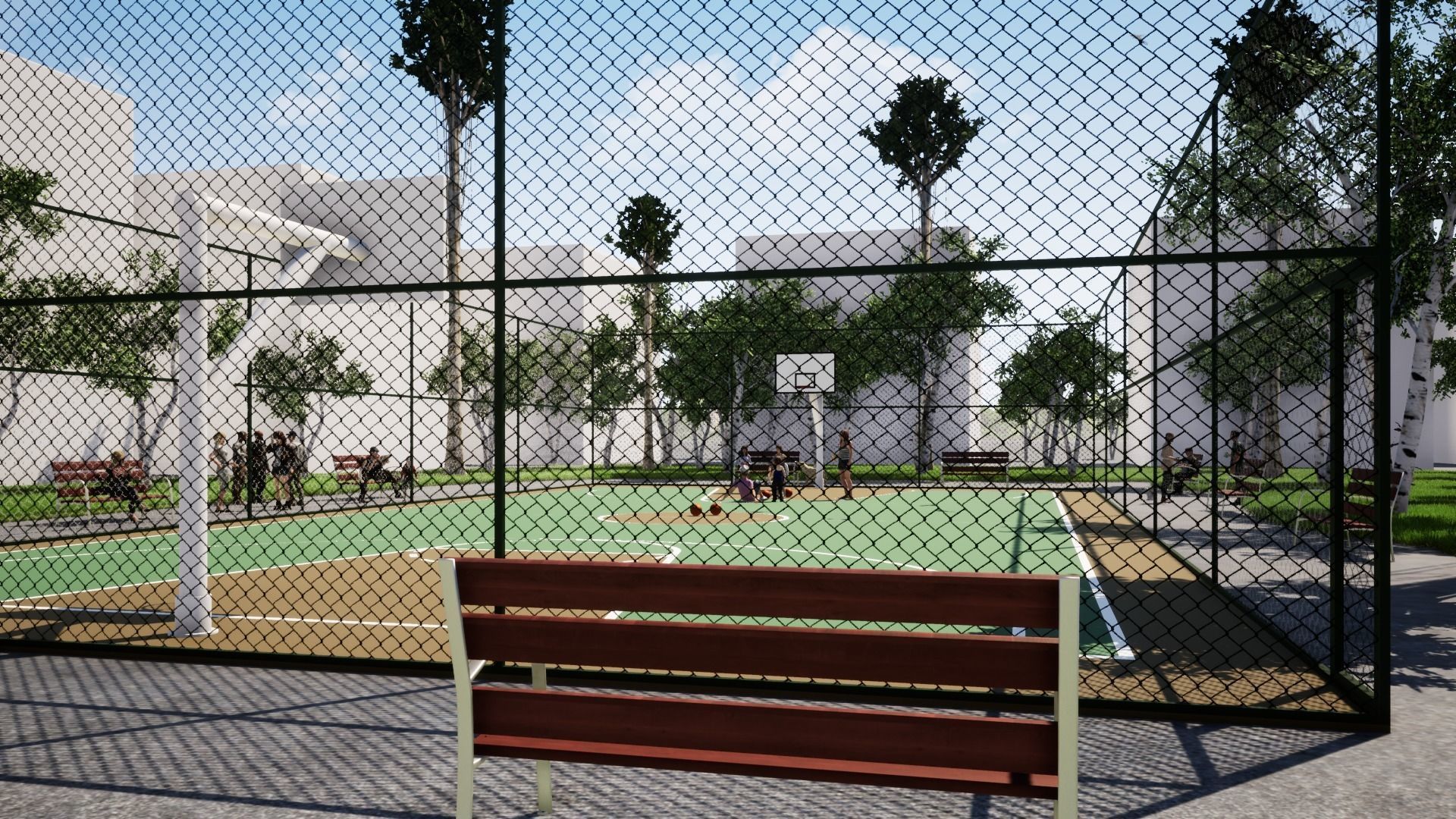 BASKETBALL COURT Low-poly 3D model_7