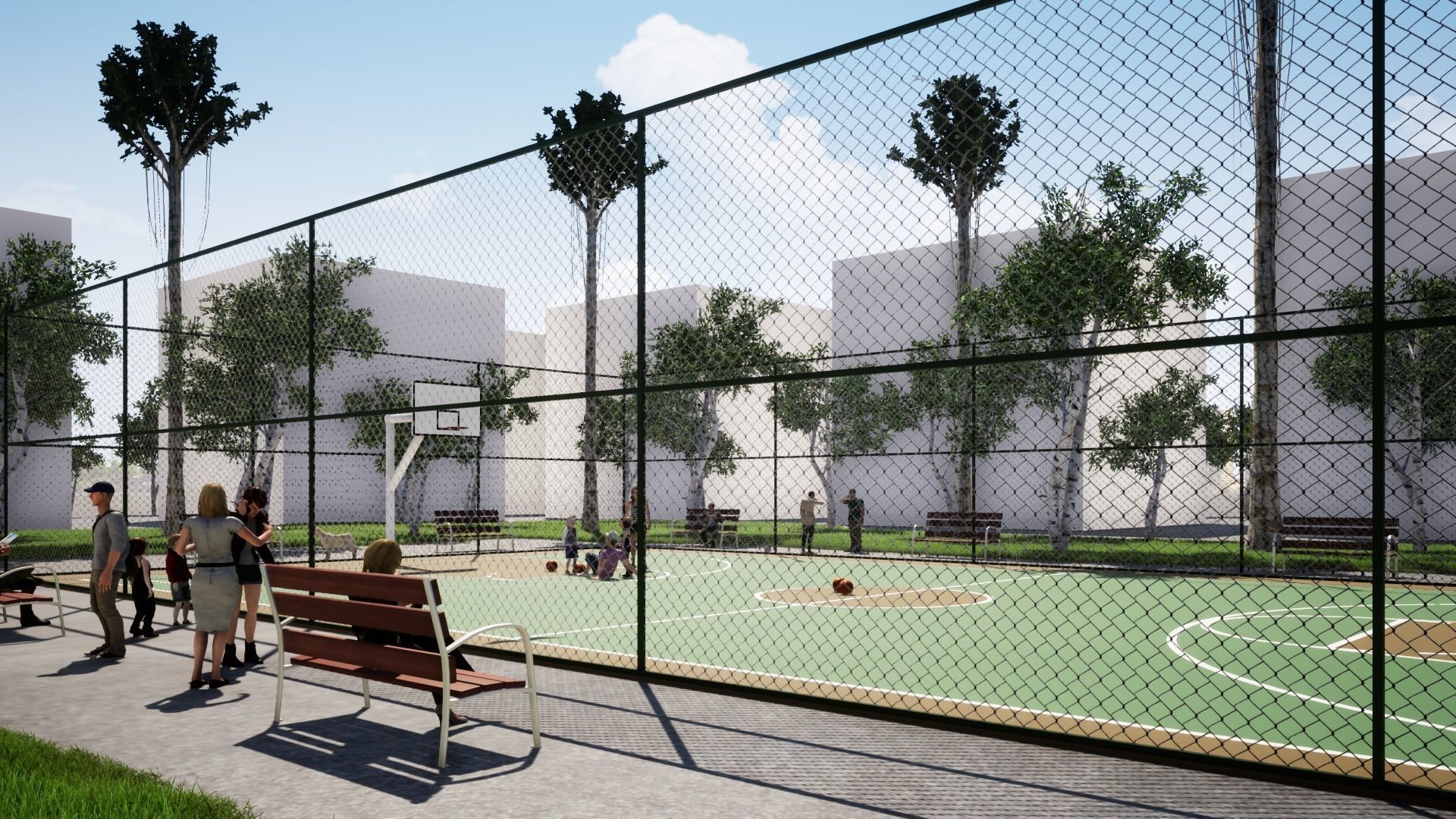 BASKETBALL COURT Low-poly 3D model_4