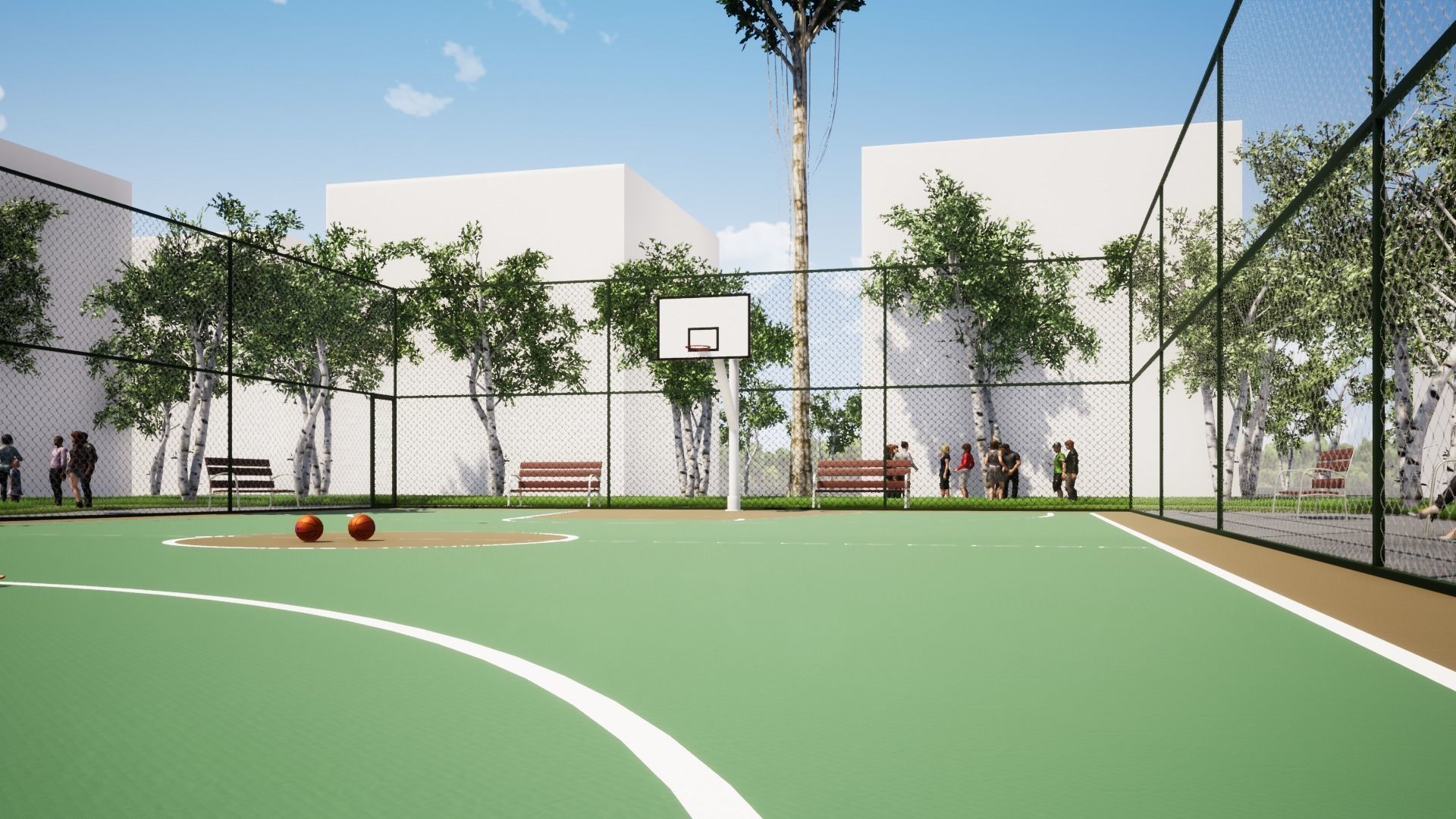 BASKETBALL COURT Low-poly 3D model_10