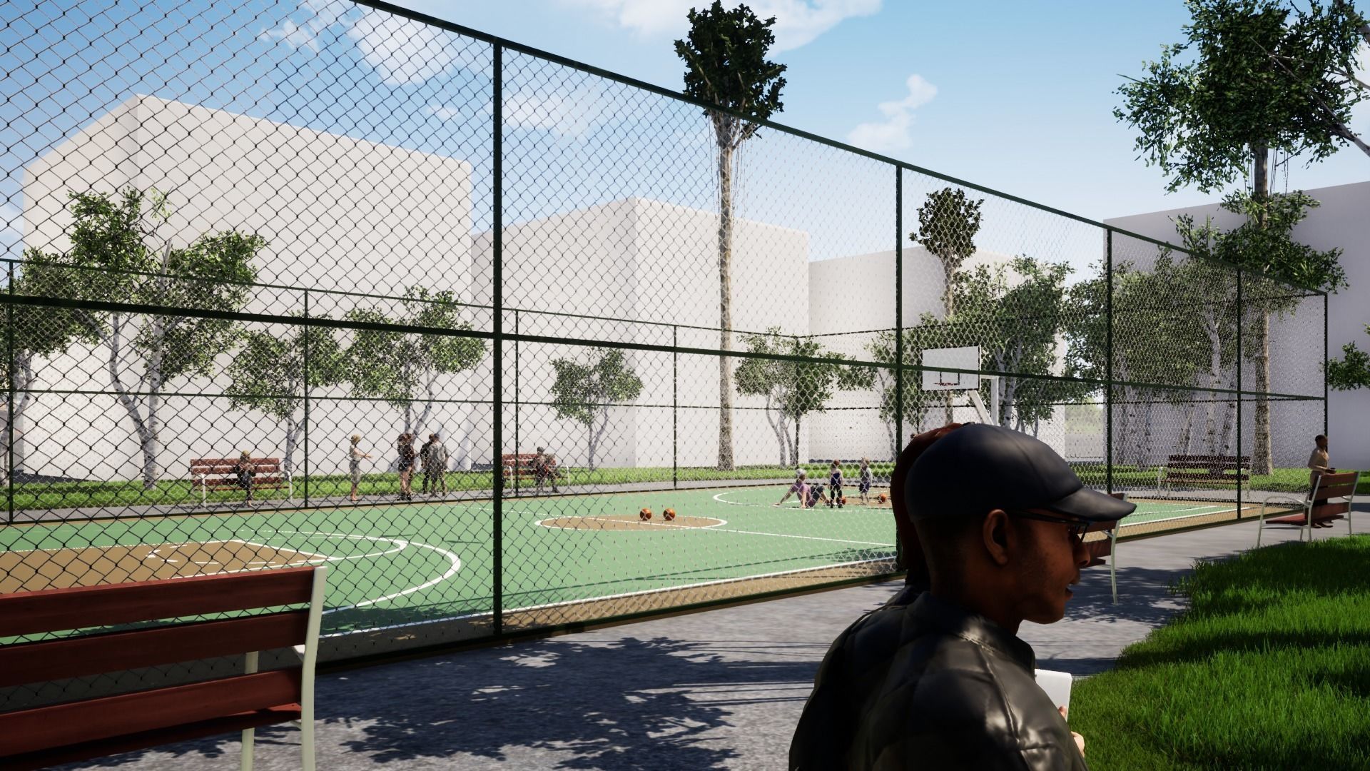 BASKETBALL COURT Low-poly 3D model_12