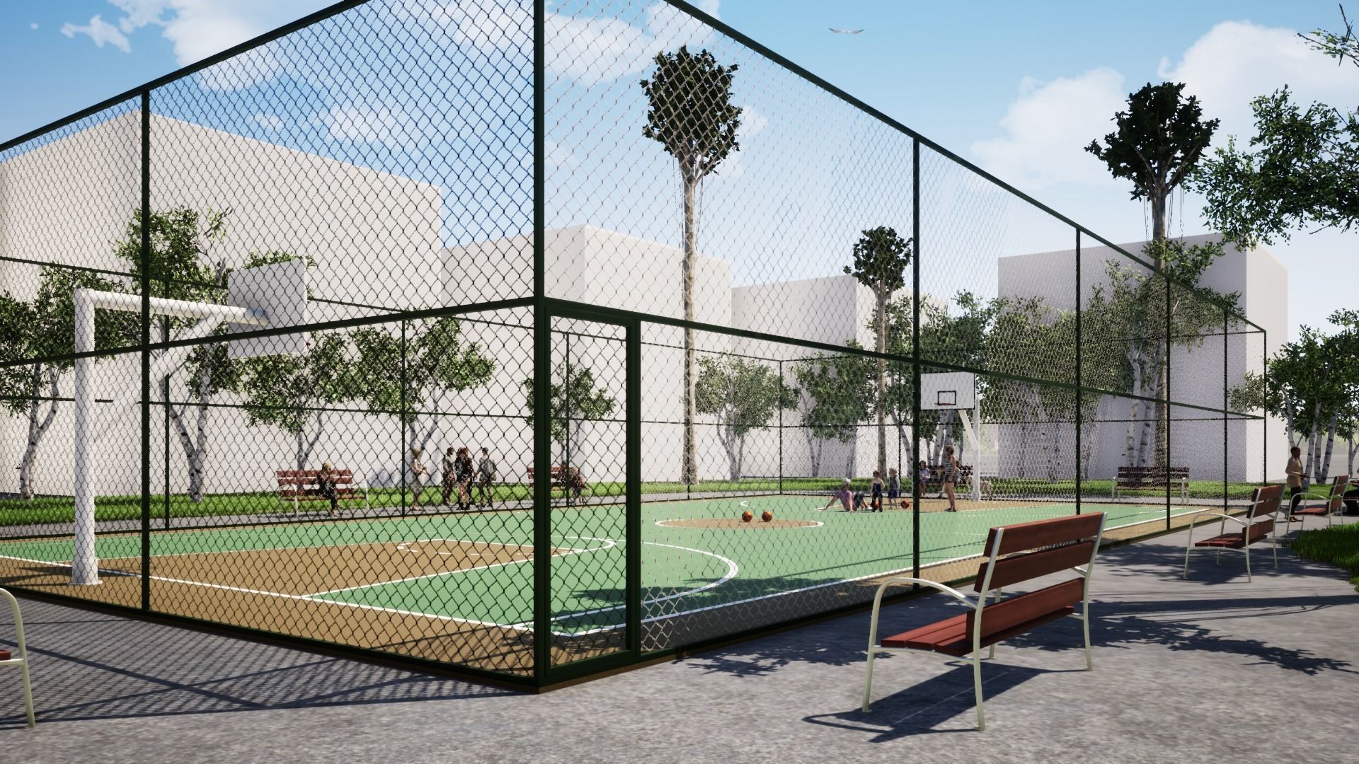 BASKETBALL COURT Low-poly 3D model_11