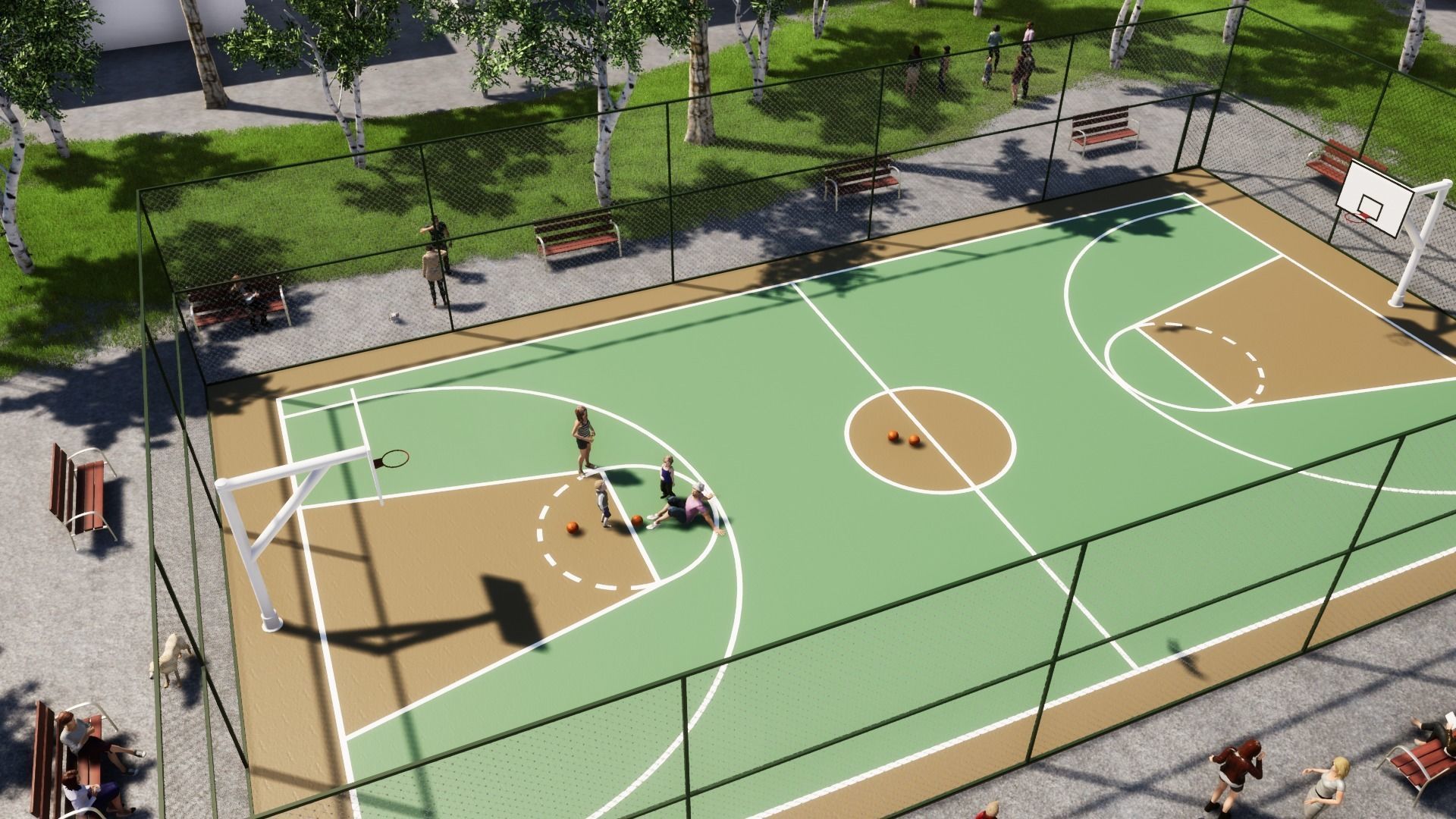 BASKETBALL COURT Low-poly 3D model_16