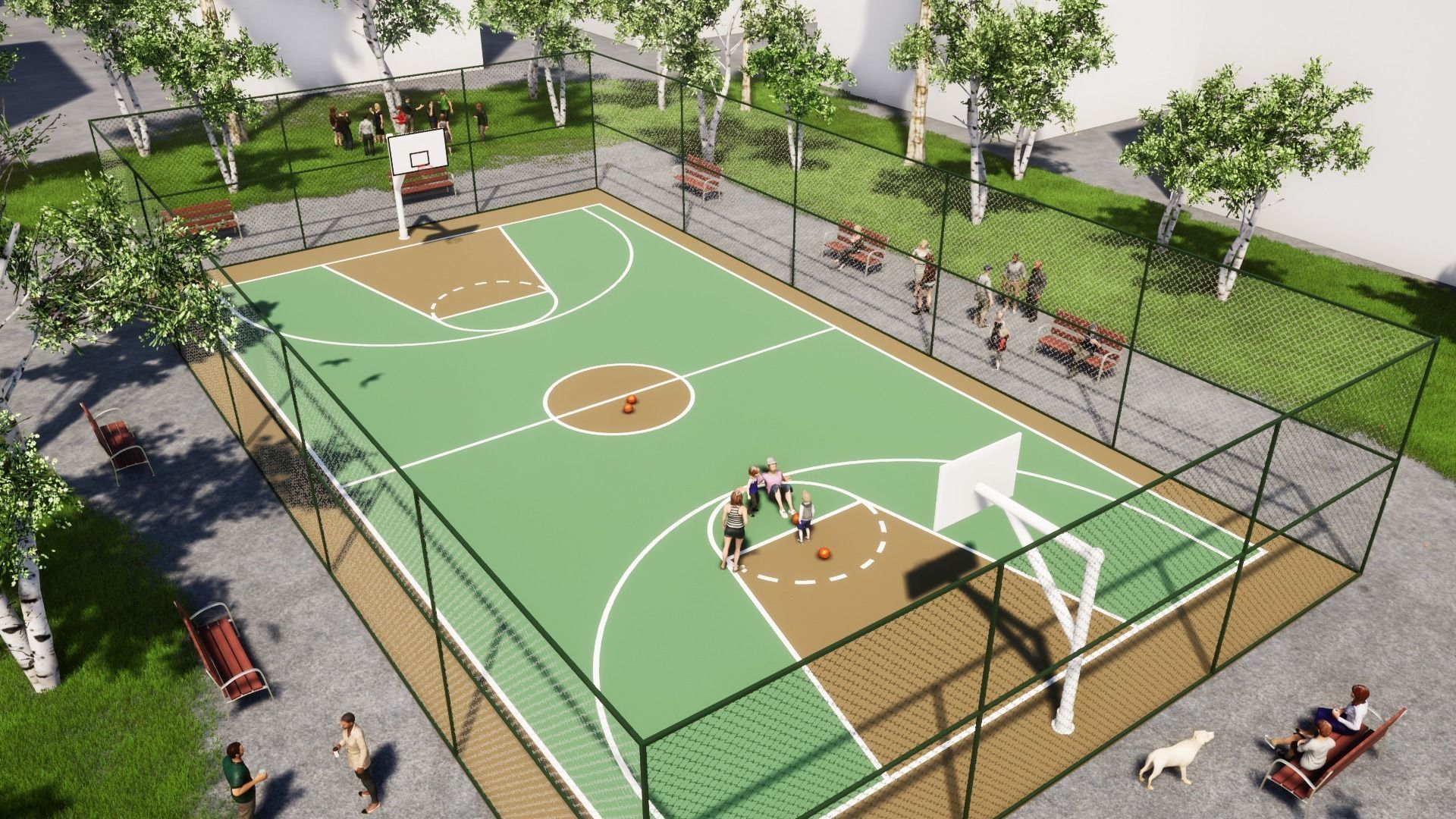 BASKETBALL COURT Low-poly 3D model_2