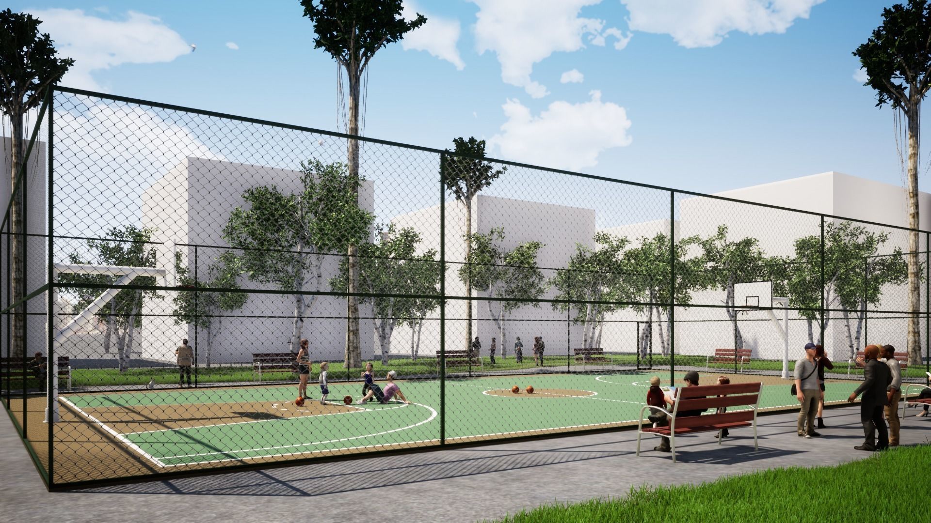 BASKETBALL COURT Low-poly 3D model_3