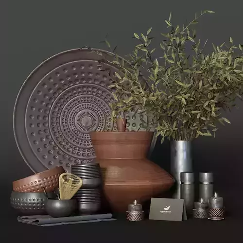 Pottery decorative set