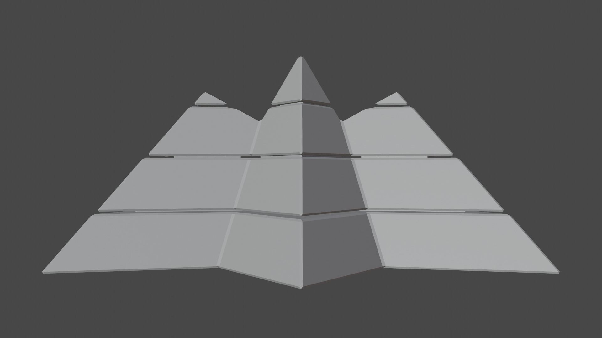 Futuristic Pyramidal Build Low-poly 3D model_3