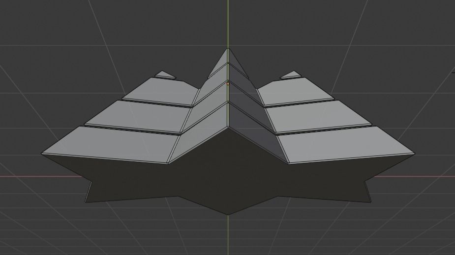 Futuristic Pyramidal Build Low-poly 3D model_7