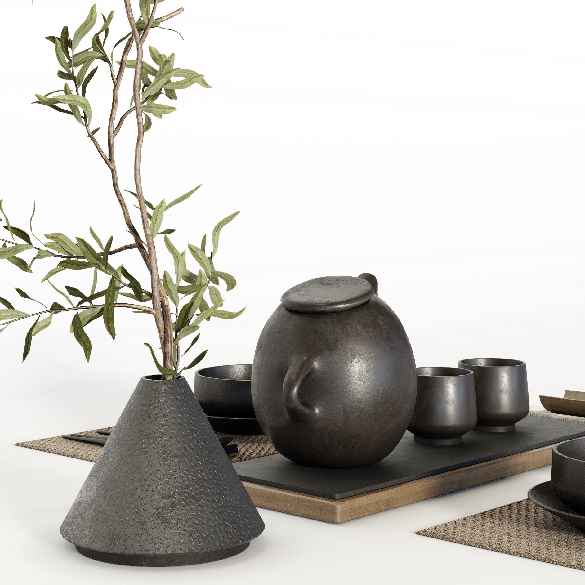 Japanese table setting 3D model_3