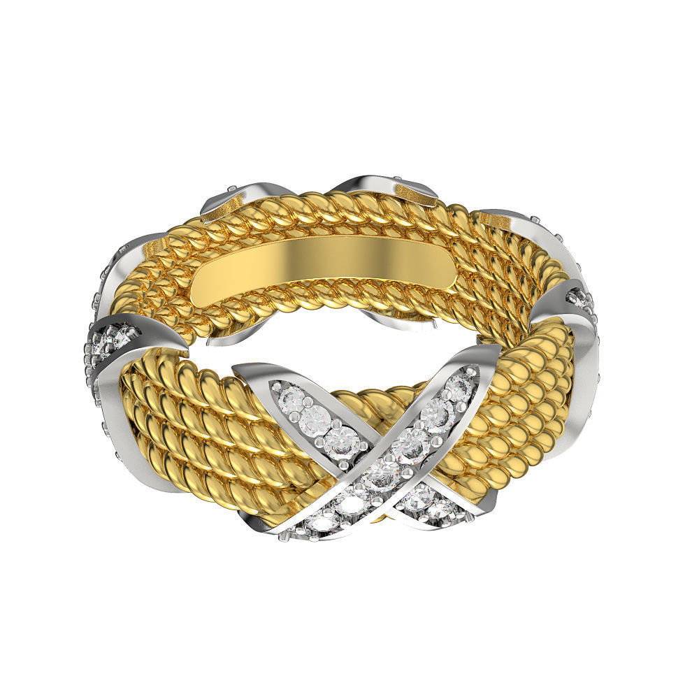 N145 Wide woman ring 3D print model_1