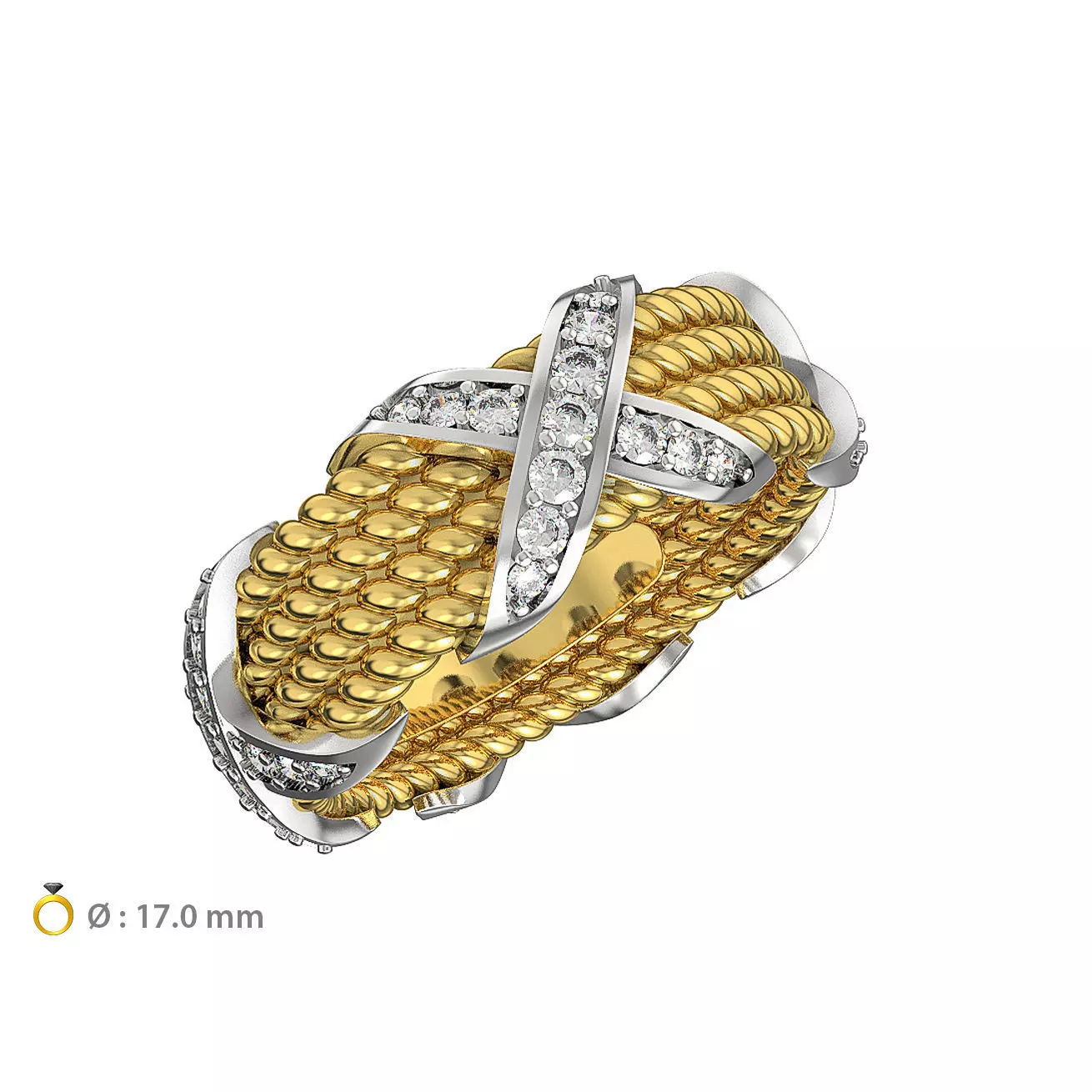 N145 Wide woman ring 3D print model_0
