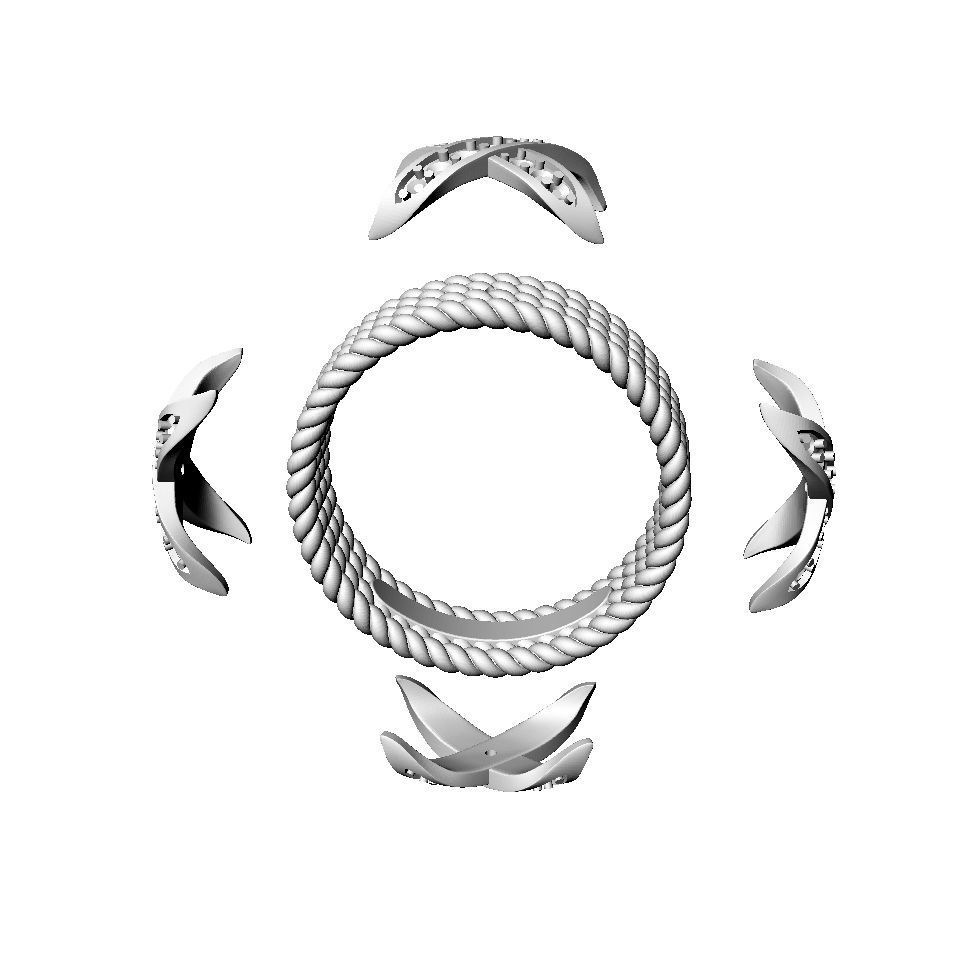 N145 Wide woman ring 3D print model_4